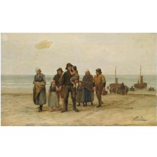 Philip Lodewijk Jacob Frederik Sadée - Dutch The Return Of The Fishermen