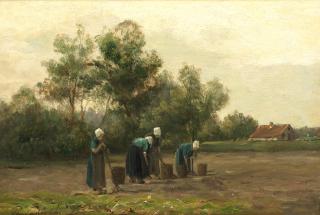 Philip Lodewijk Jacob Frederik Sadée - Potato pickers in a field