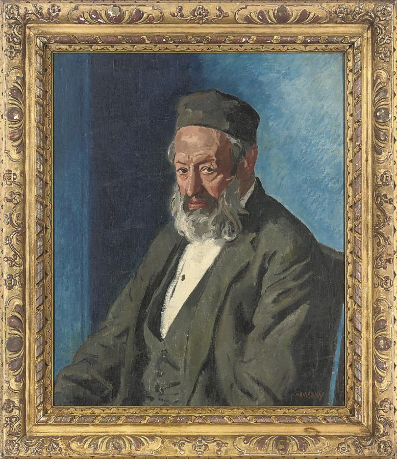 Philip Naviasky - Portrait of a Rabbi, seated half-length