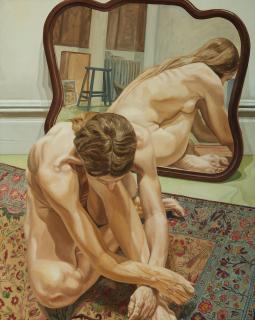Philip Pearlstein - Crouching Female Nude