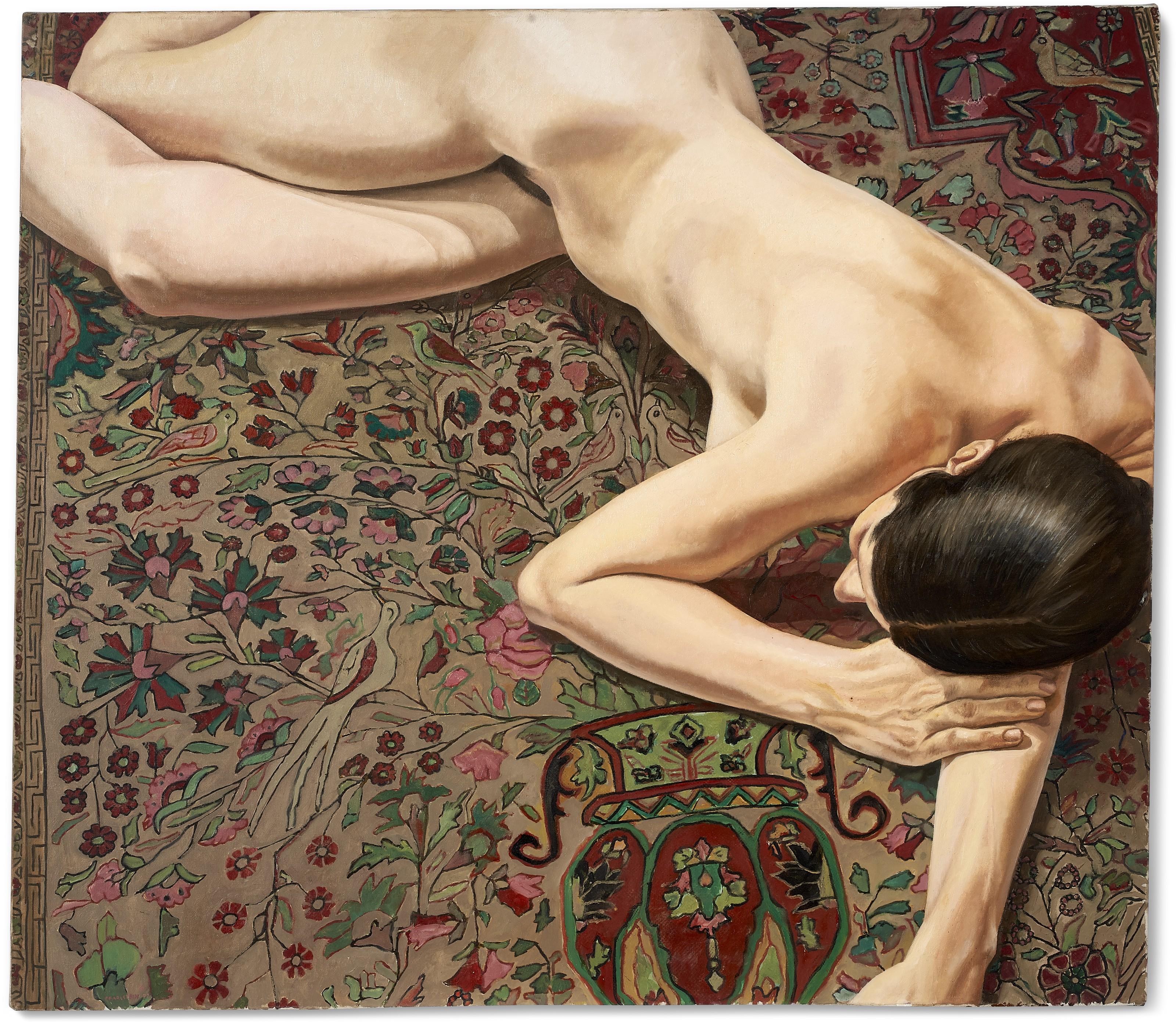 Philip Pearlstein - Female Nude on Persian Rug