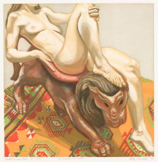 Philip Pearlstein - Model On Luna Park Lion