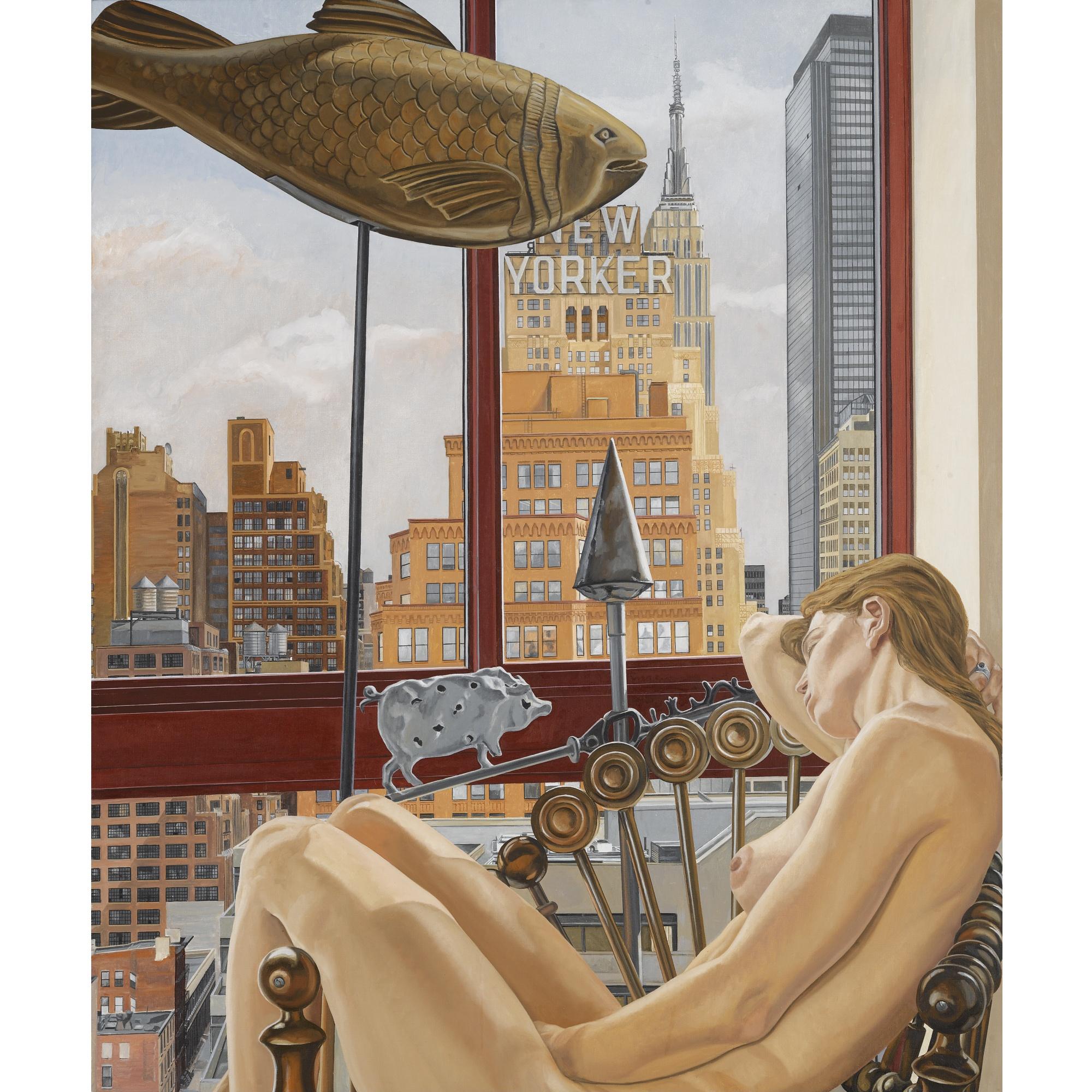 Philip Pearlstein - Model With Empire State Building