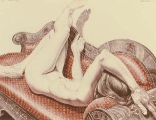 Philip Pearlstein - Nude on Chaise