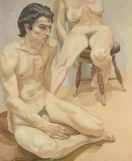 Philip Pearlstein - Seated Male Nude And Female Nude