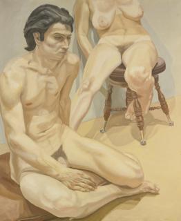 Philip Pearlstein - Seated Male Nude And Female Nude