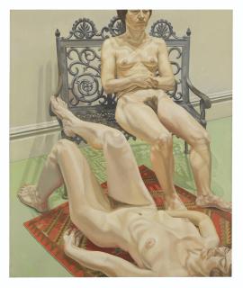 Philip Pearlstein - Two Female Models with Iron Bench