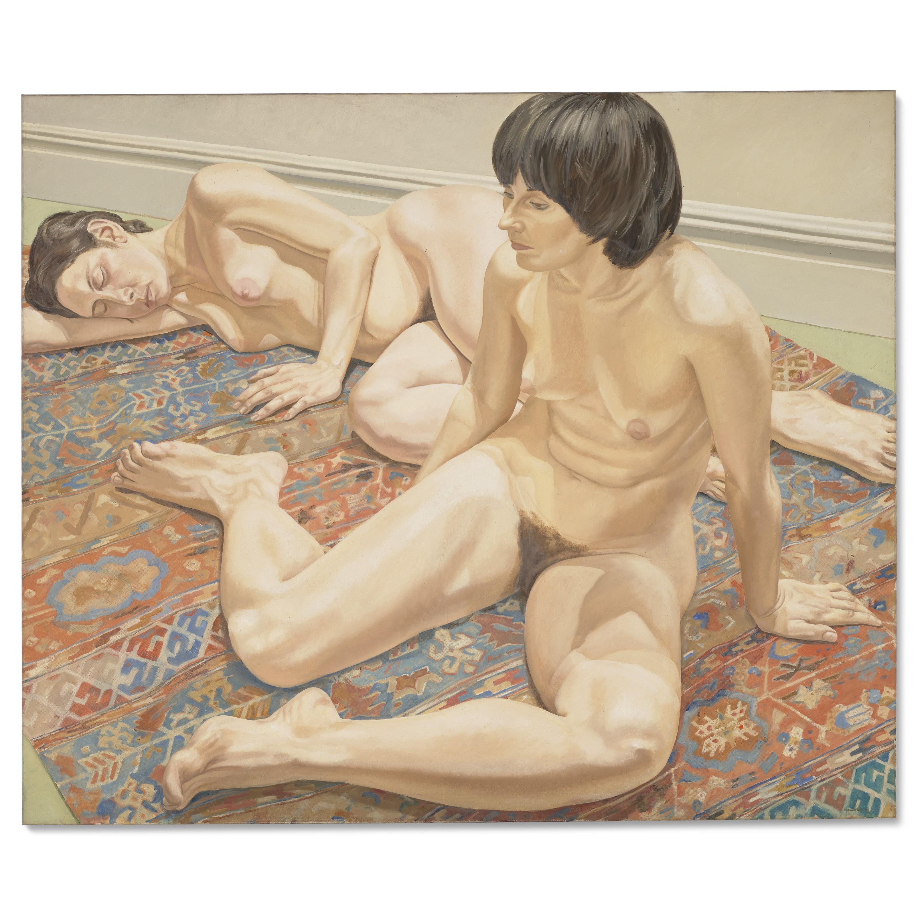 Philip Pearlstein - Two Female Nudes on Oriental Rug