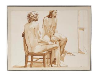 Philip Pearlstein - Two seated nudes