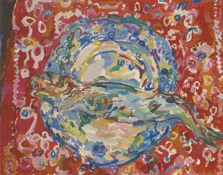 Philip Sutton, R.A. - Fish on a plate