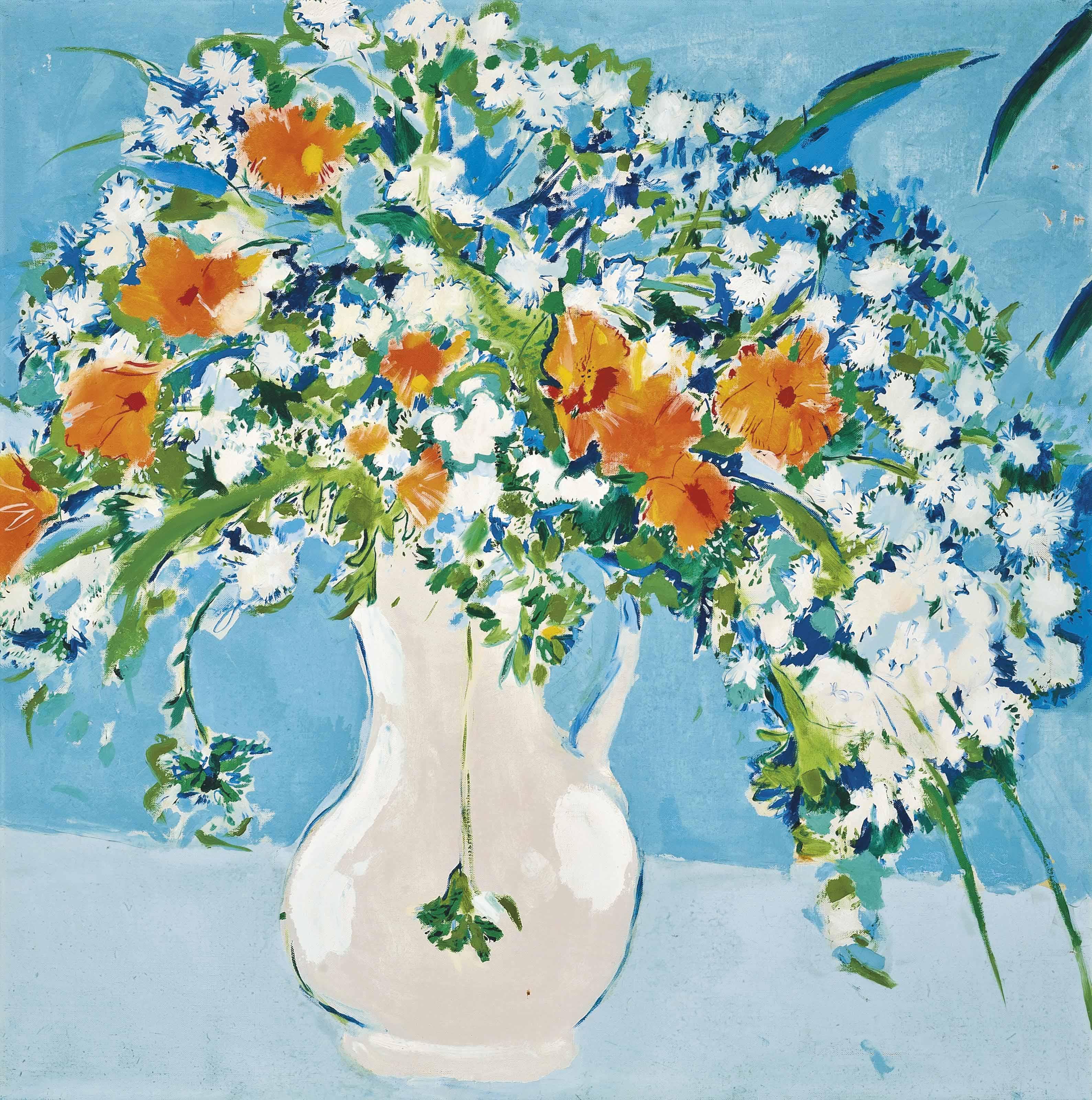 Philip Sutton, R.A. - Flowers At Crown House
