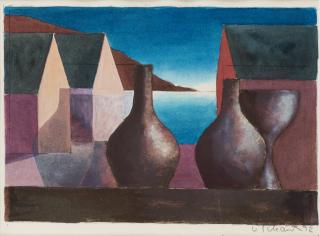 Philip von Schantz - Motif with vases and houses