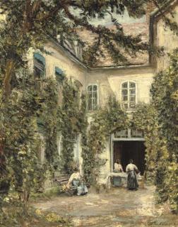 Philip Wilson Steer, O.M., N.E.A.C. - Figures In A Courtyard, Montreuil-Sur-Mer