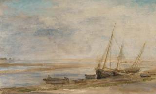 Philip Wilson Steer, O.M. - Estuary Scene With Fishing Boats