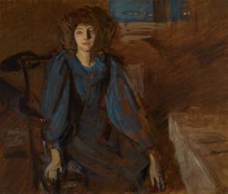 Philip Wilson Steer - Miss Pettigrew in Blue Dress, Seated