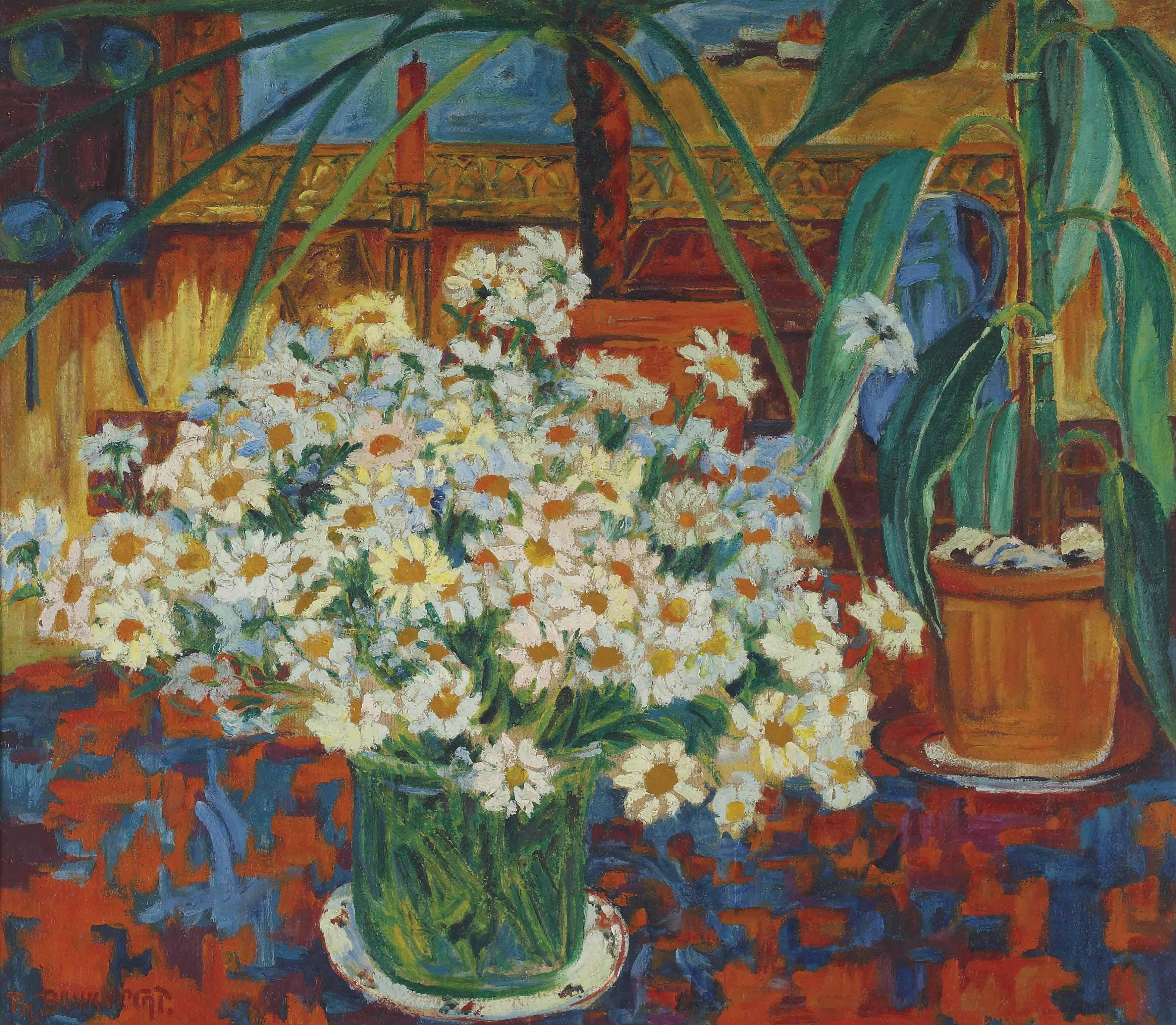 Philipp Bauknecht - Still life with flowers in an interior