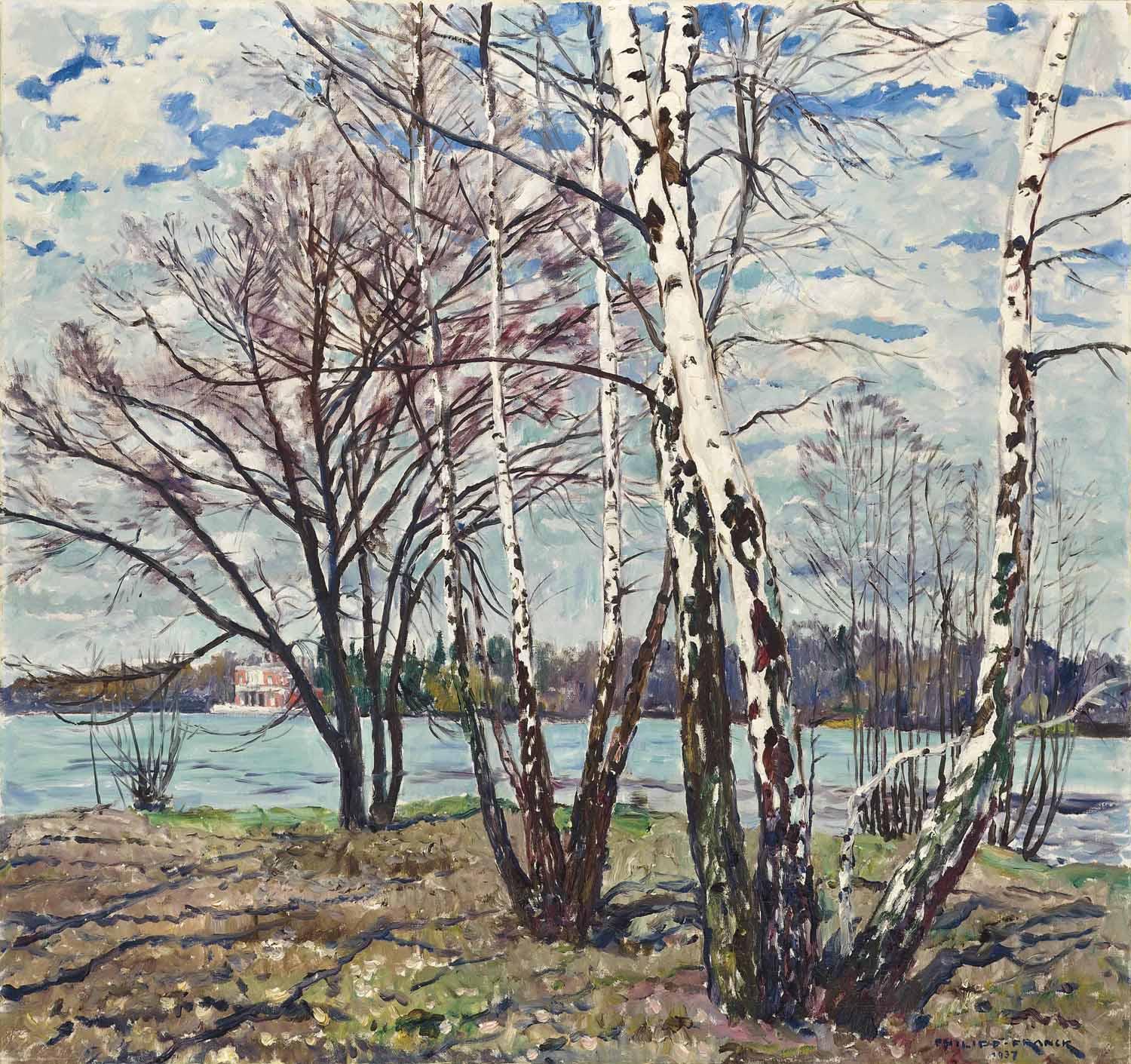 Philipp Franck - Birken im Neuen Garten, Vorfrühling