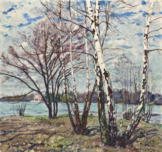 Philipp Franck - Birken im Neuen Garten, Vorfrühling