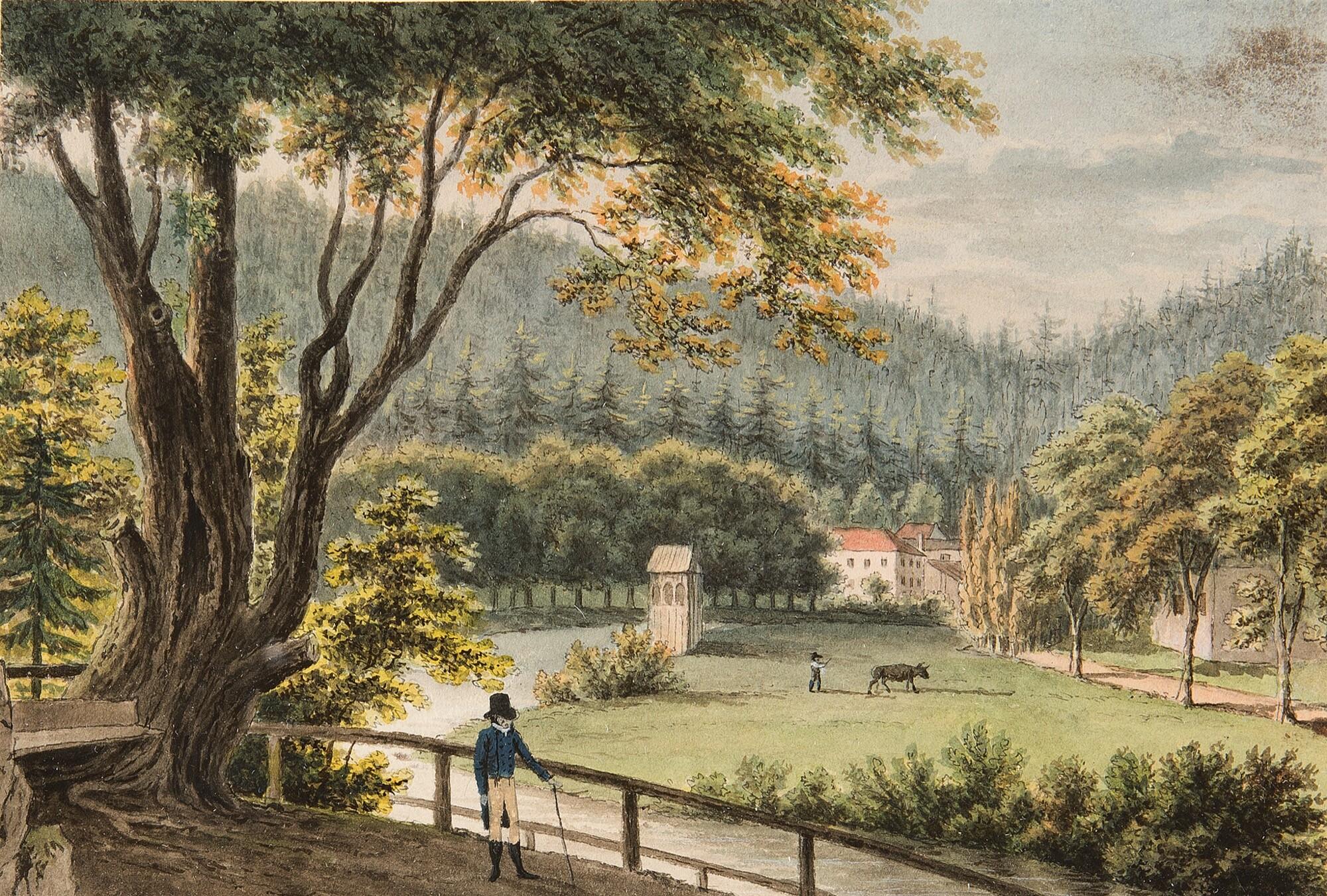 Philipp Otto Runge - Männlicher Akt, kniend nach rechts.