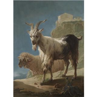 Philipp Peter Roos - A Goat And A Sheep In An Italianate Landscape