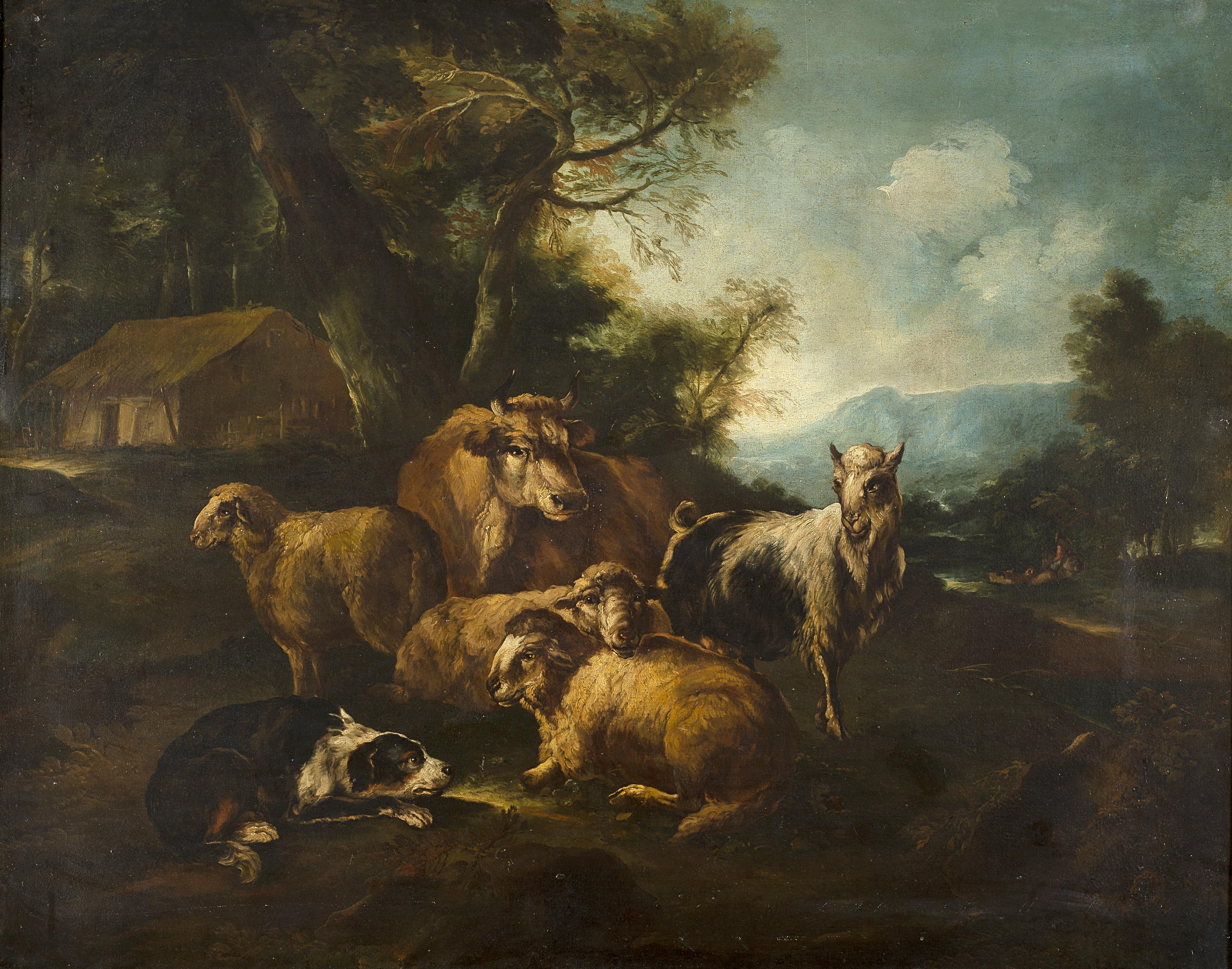Philipp Peter Roos - Paesaggio con armenti e cane da pastore