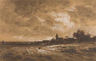 Philipp Röth - Weite Landschaft mit Blick auf ein Dorf.:n- _