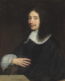 Philippe de Champaigne - Portrait of a gentleman, traditionally identified as Noël de Bullion (d. 1670), half-length, in black with lace collar and sleve, his gloves in his left hand