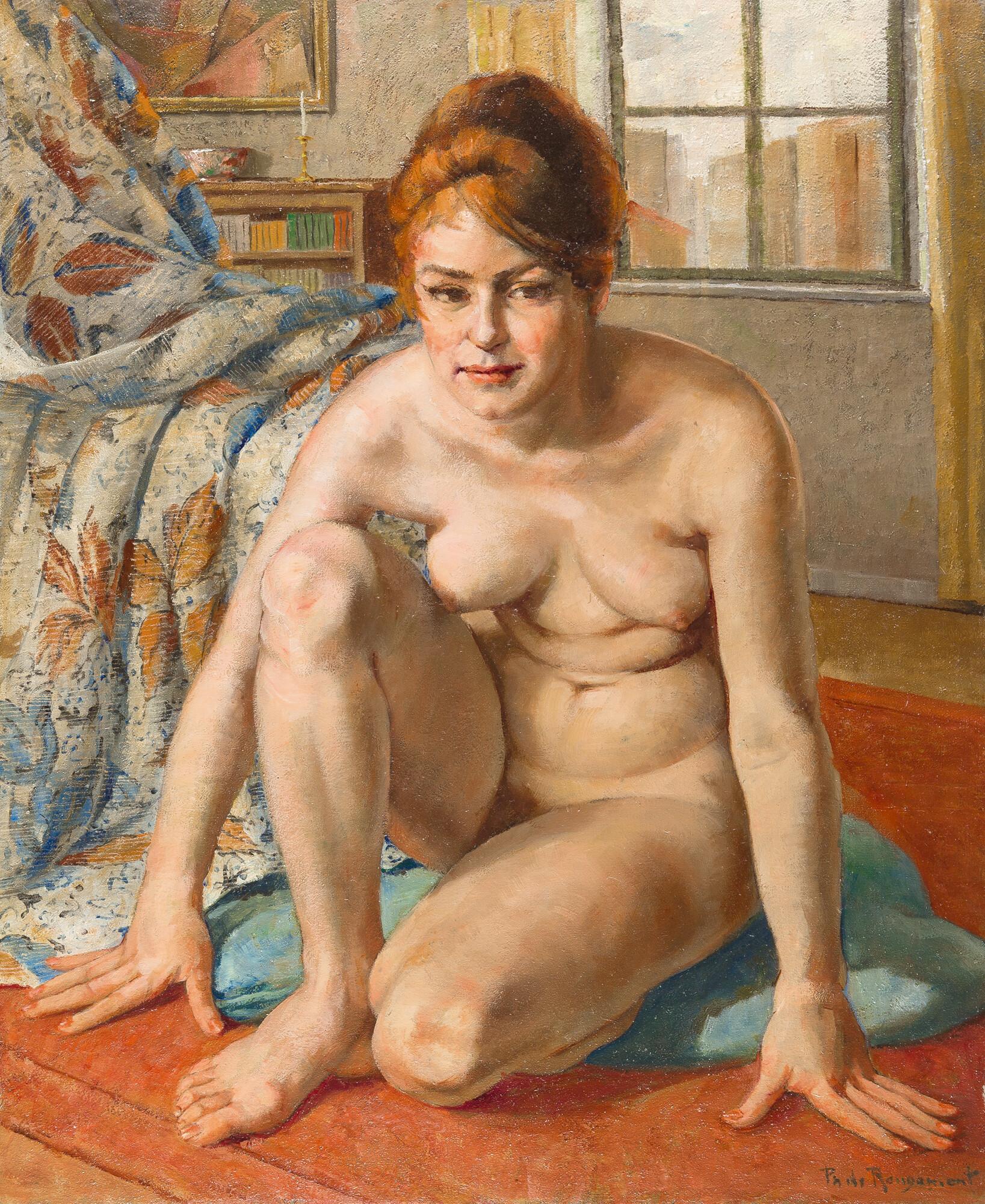 Philippe de Rougemont - Hockender Akt.