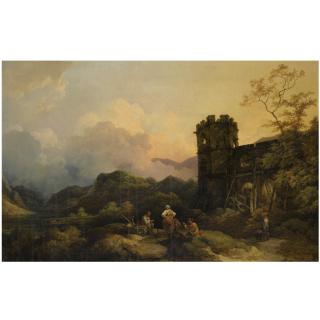 Philippe Jacques de Loutherbourg, R.A. - A Landscape With Ruined Tower