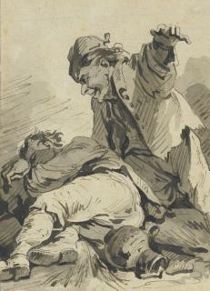 Philippe-Jacques de Loutherbourg, R.A. - Two men, one sleeping