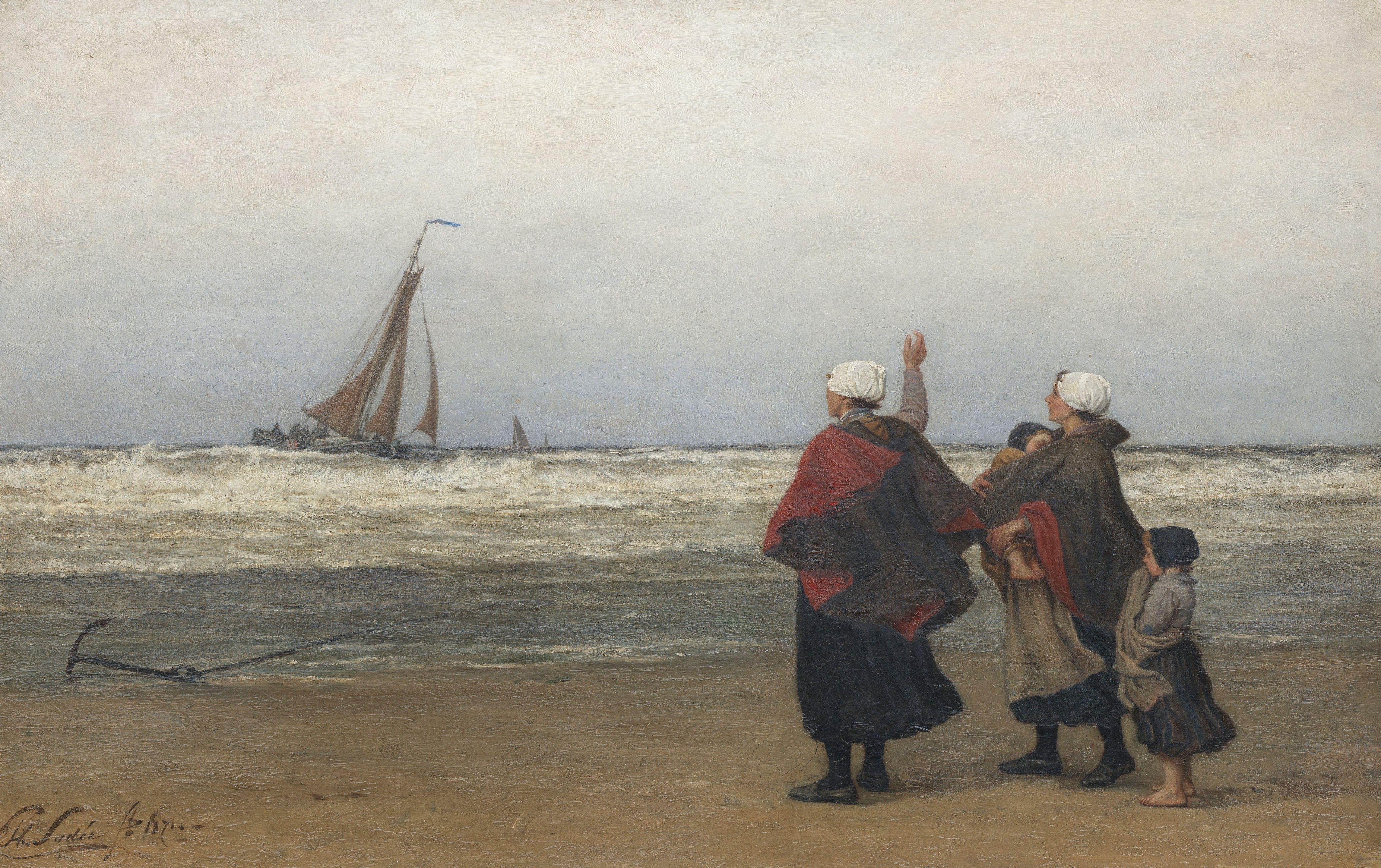 Philippe Lodewijk Sadee - The fishing fleet returning