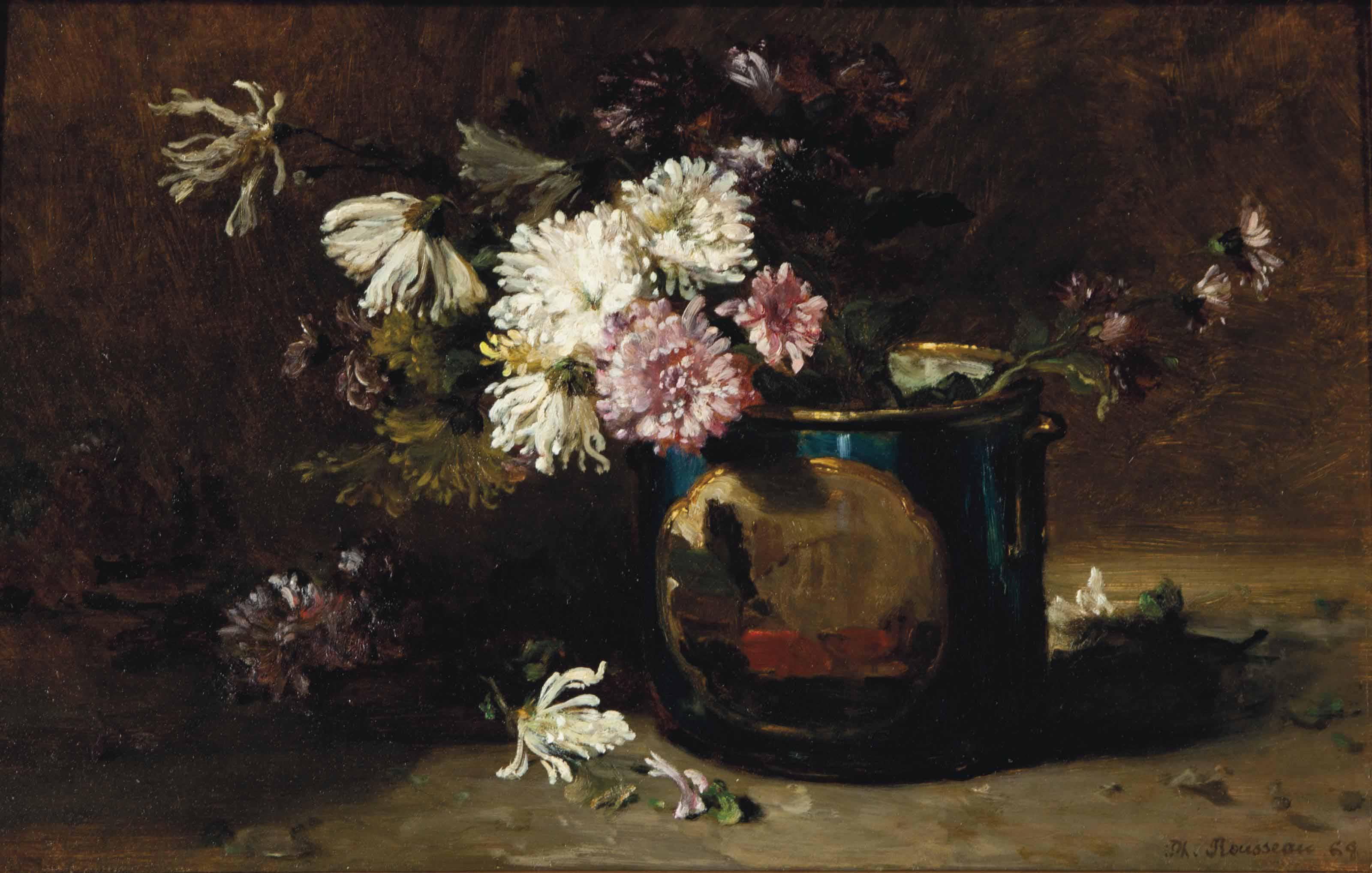 Philippe Rousseau - Nature morte de fleurs