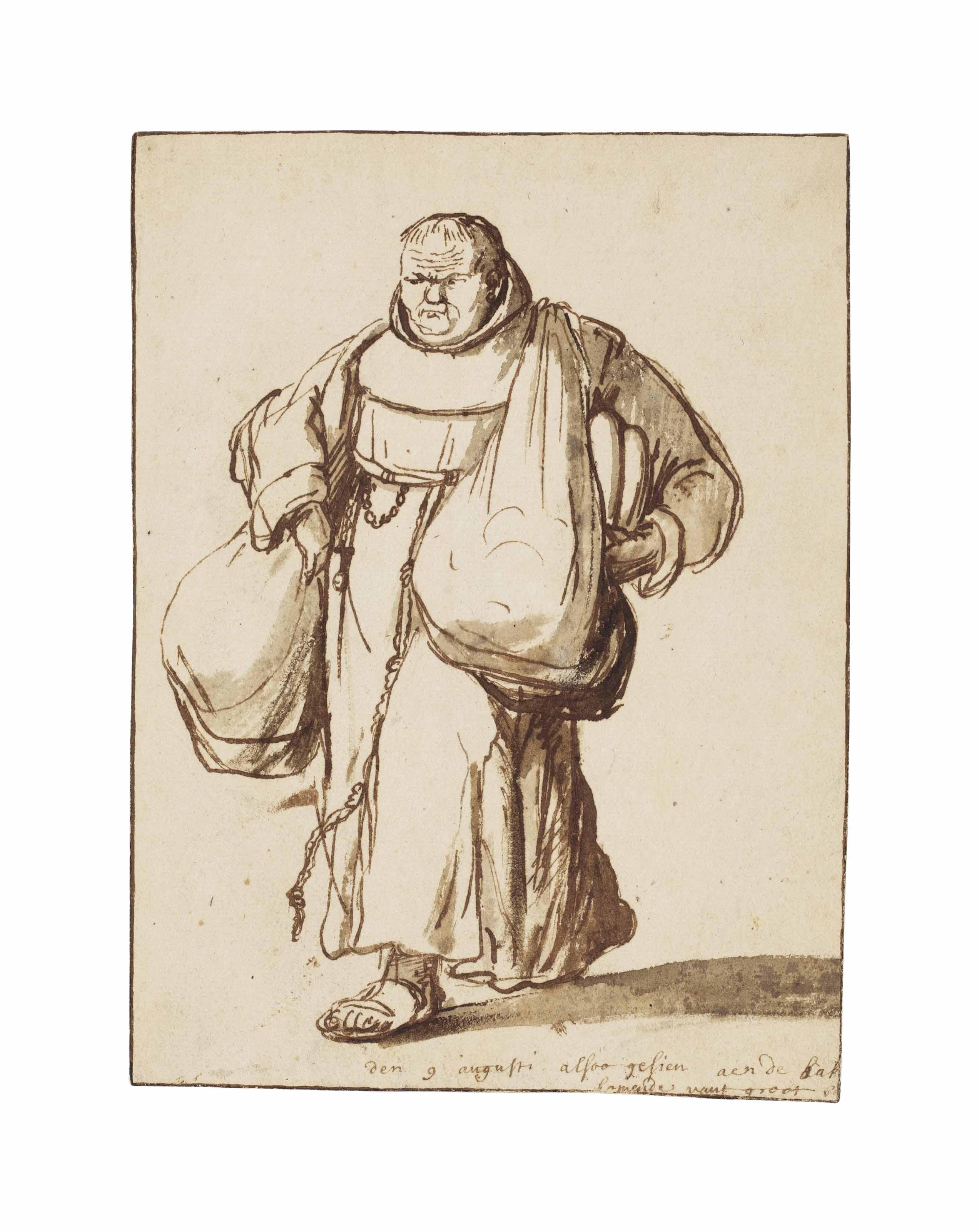 Philips Koninck - A friar carrying saddlebags