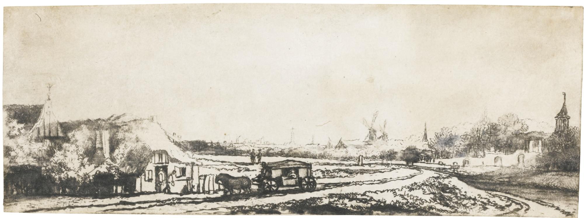 Philips Koninck -  Landscape With The Coach (B. 215; Holl. 4; H. 325; B.B Rej. 23)