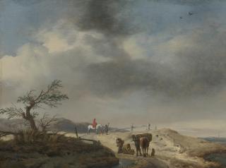 Philips Wouwerman - Dune Landscape With Figures