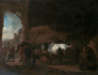 Philips Wouwerman - Ein kleiner Pferdestall