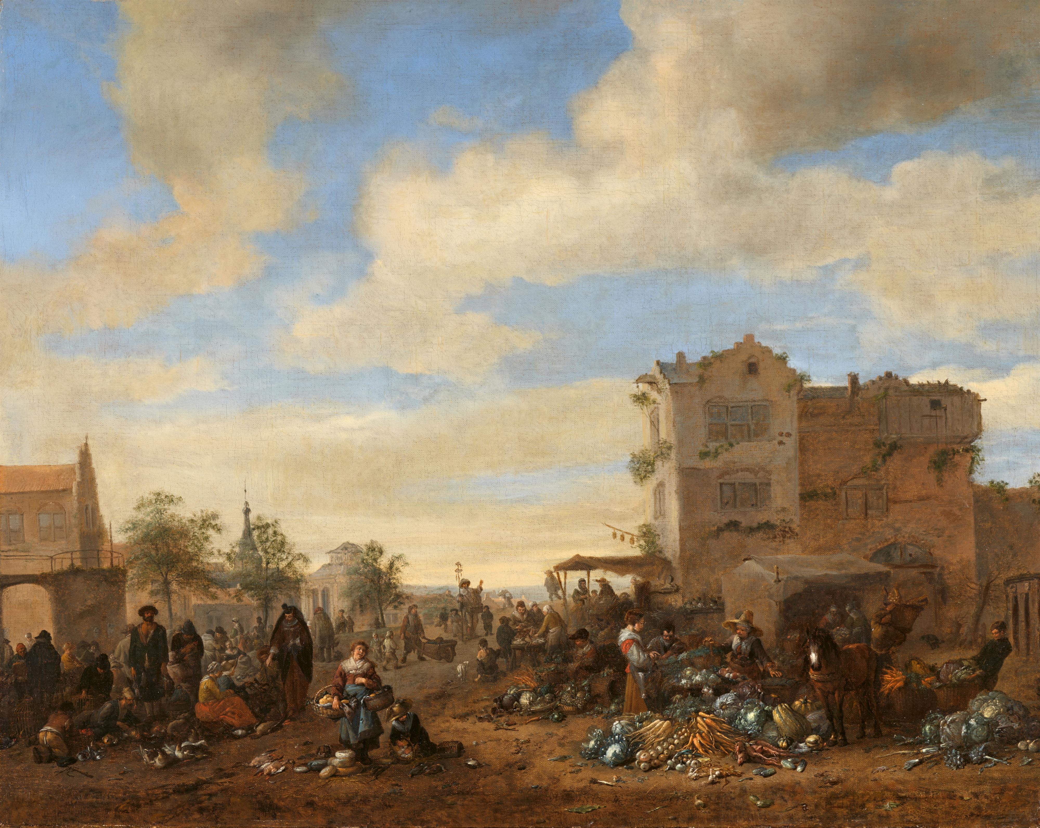 Philips Wouwerman - Marktszene in einem Dorf