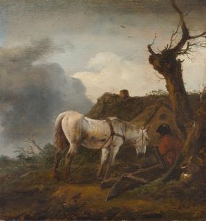 Philips Wouwerman - Rastender Bauer und sein Pferd.