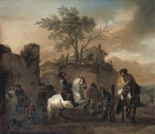 Philips Wouwerman - The riding school