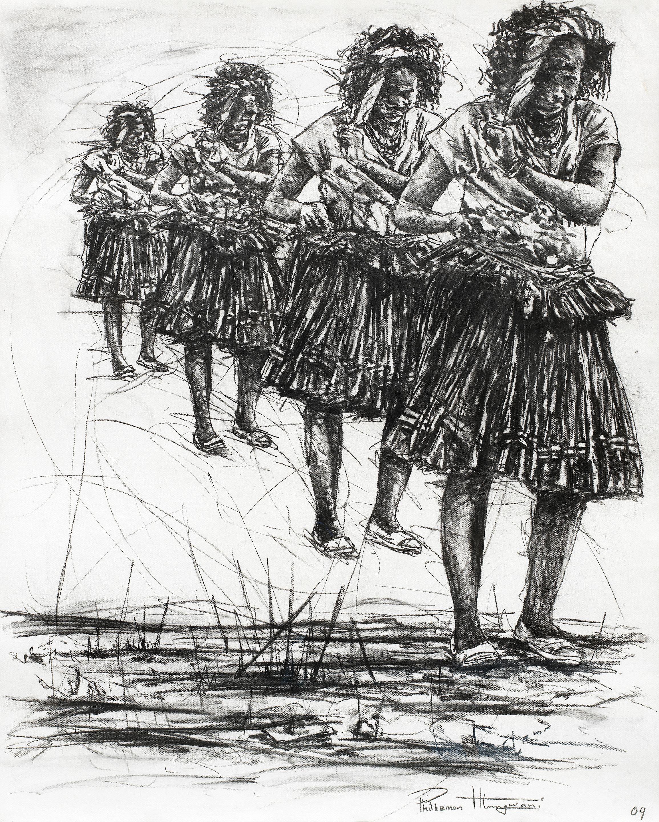 Phillemon Hlungwani - Four dancers