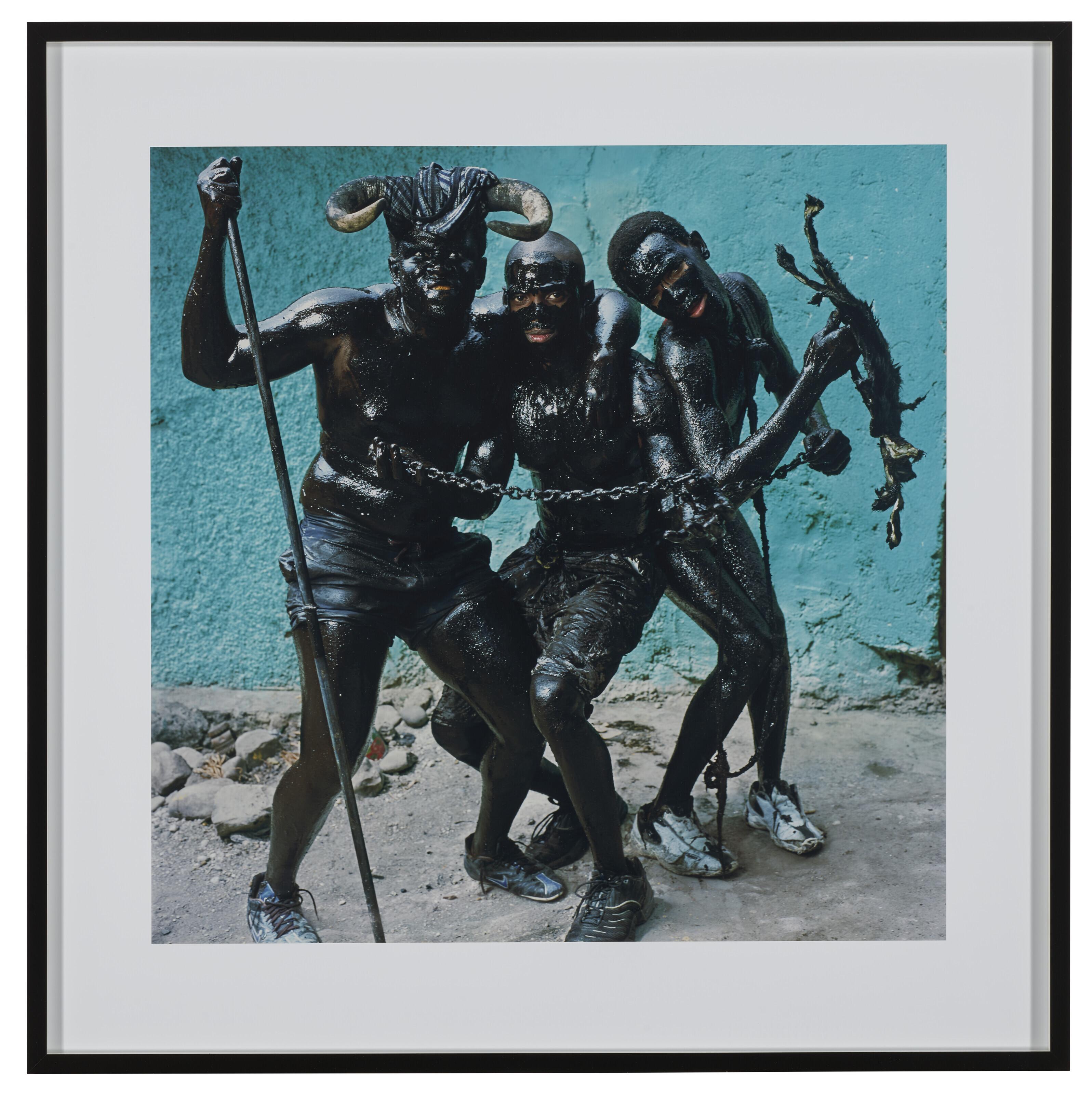 Phyllis Galembo - Three Men with Chains, Jacmel, Haiti, 2004
