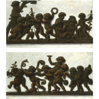 Piat-Joseph Sauvage - A Pair Of Trompe-L\'Oeil Bronze Friezes Of Dancing Putti