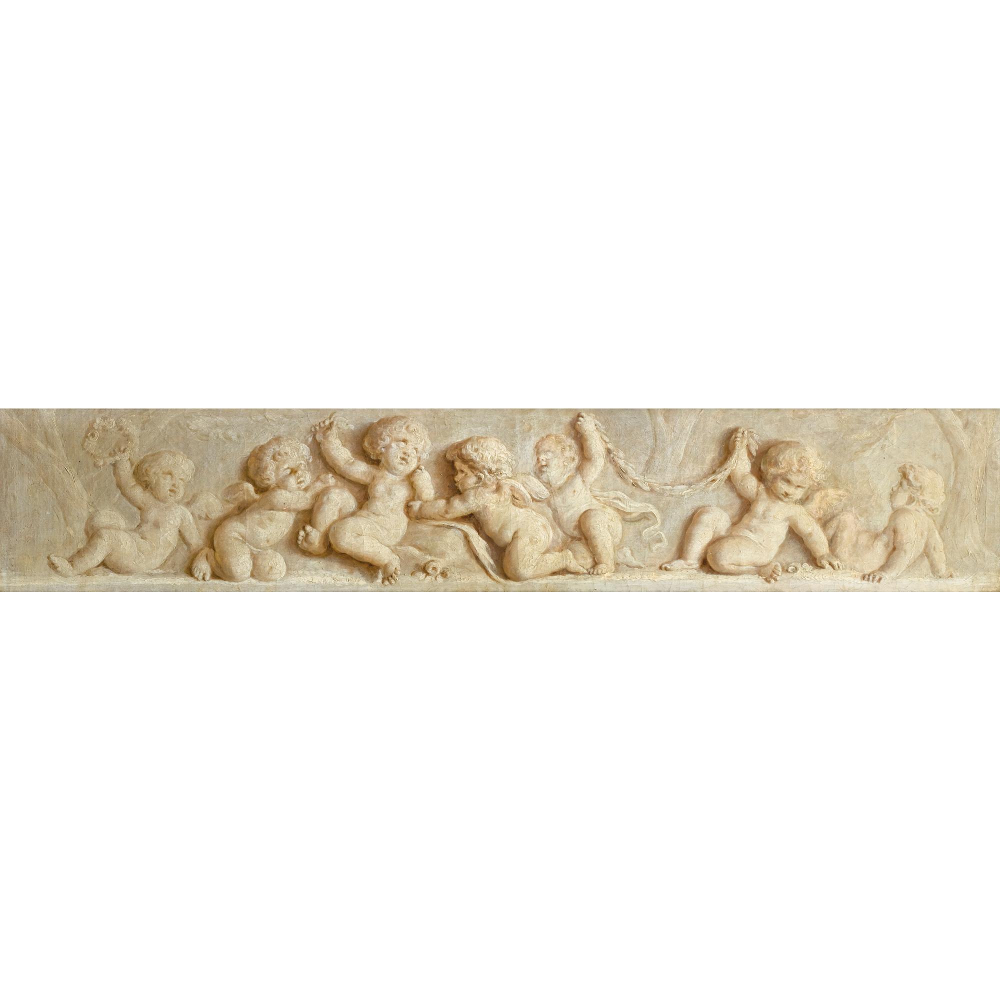 Piat Joseph Sauvage - Putti Jouant Avec Des Guirlandes De Fleurs