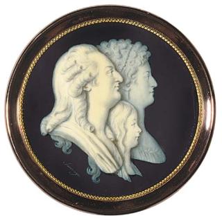 Piat Joseph Sauvage - The jugate profiles of King Louis XVI, Queen Marie-Antoinette and the Dauphin