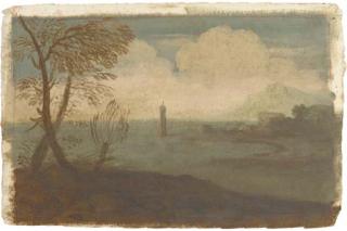 Pier Francesco Mola - An extensive coastal landscape seen from a wooded headland