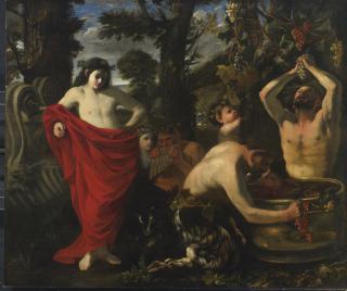 Pier Francesco Mola - Bacchus Overseeing The Crushing Of Grapes By His Satyrs