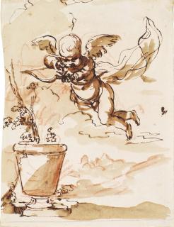 Pier Francesco Mola - Cupid with a bow and arrow