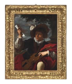 Pier Francesco Mola - Giovane con violino su sfondo di paesaggio