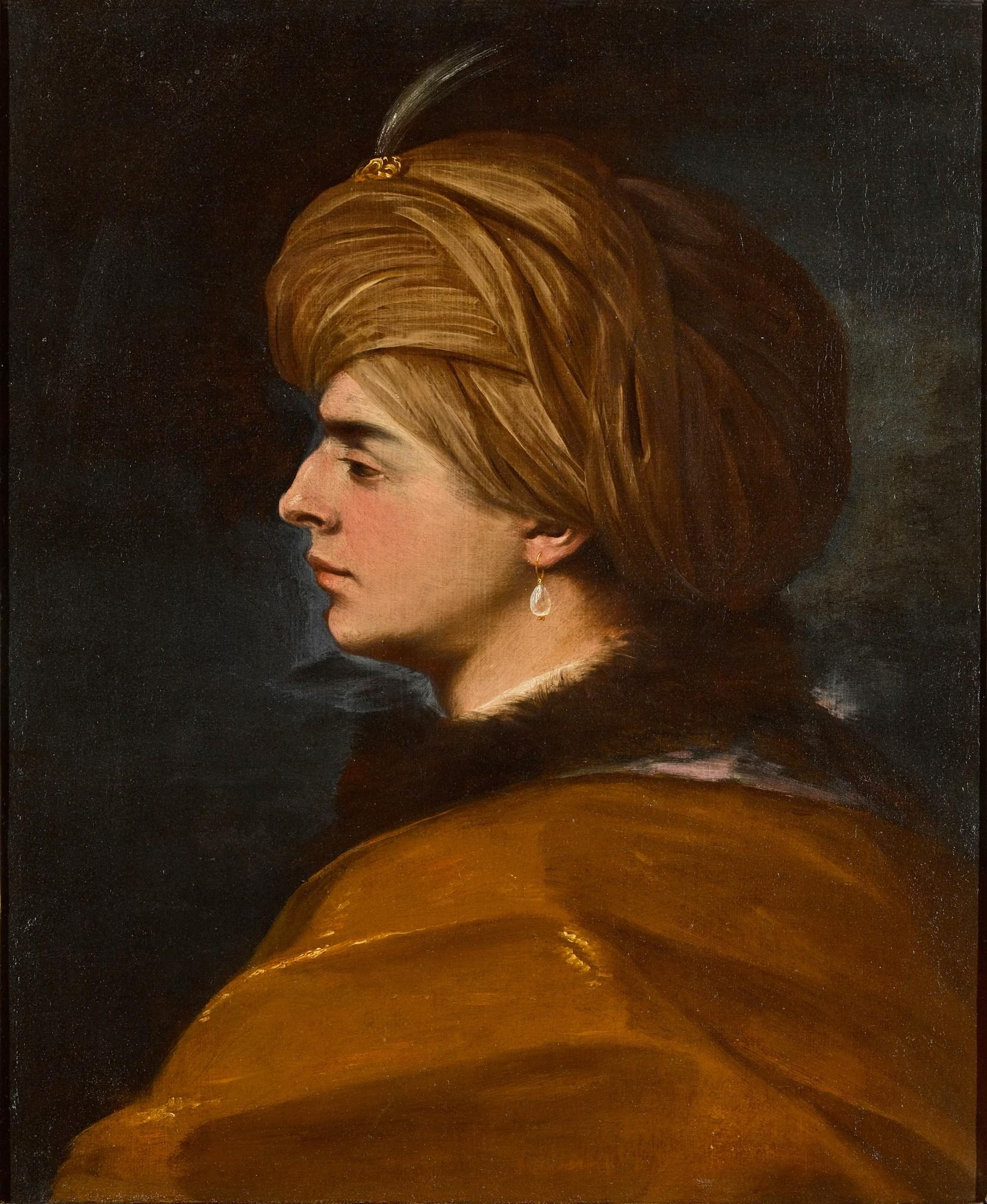 Pier Francesco Mola - Profile Of A Man Wearing A Turban