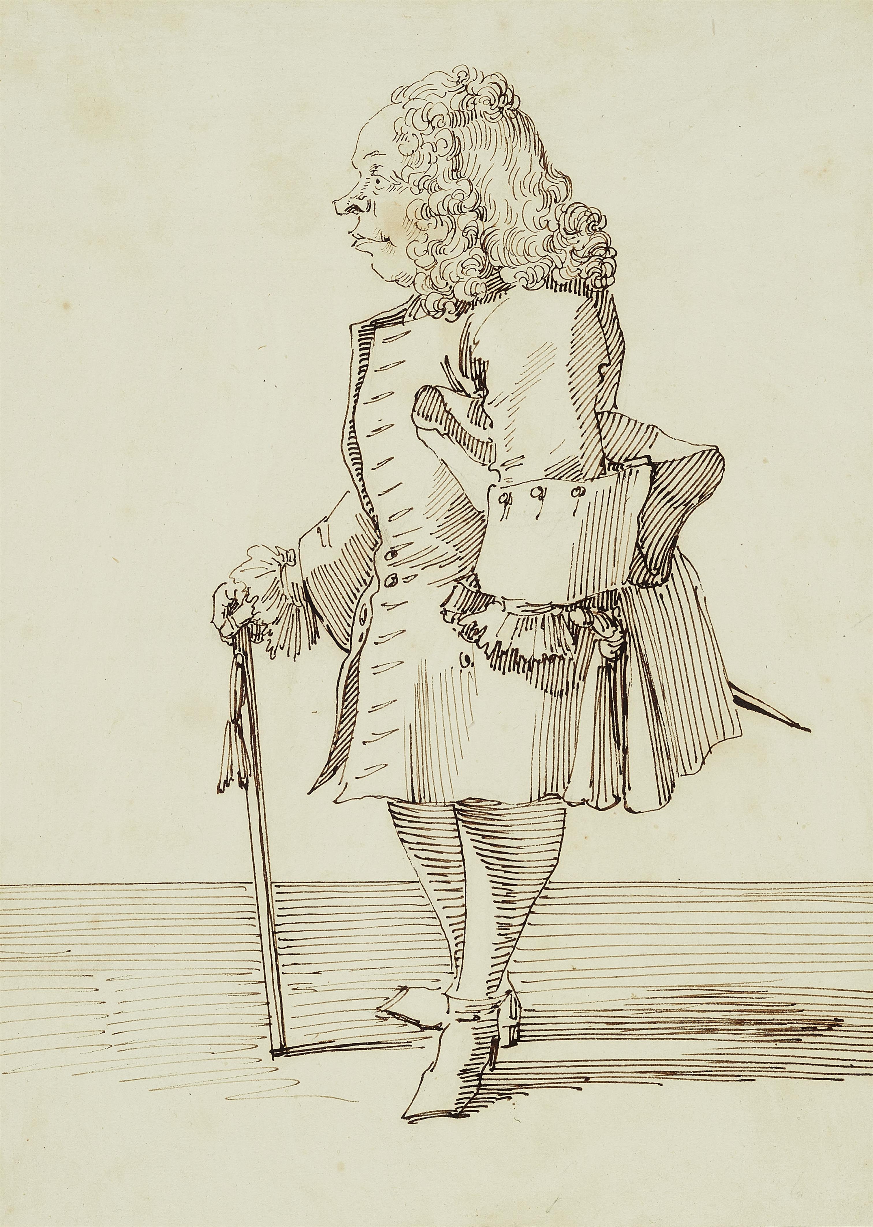 Pier Leone Ghezzi - Karikatur des Monsieur Jean Francois de Gervasy